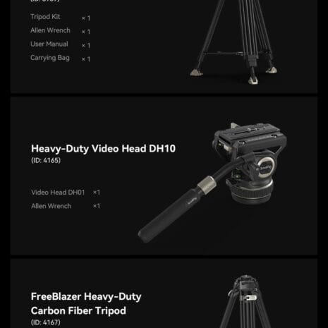 SMALLRIG 3989 HEAVY DUTY CARBON FIBER VIDEO TRIPOD KIT FREEBLAZER SMALLRIG 3989 HEAVY DUTY CARBON FIBER VIDEO TRIPOD KIT FREEBLAZER