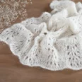 Off White Mohair Knitted Layer / Blanket