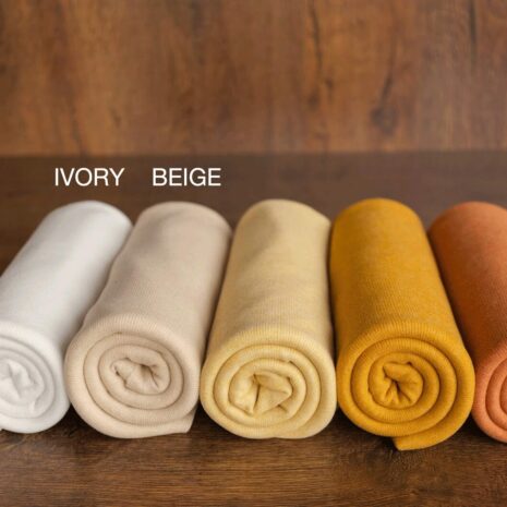 Newborn Photography – Light Ribbed Fabric Backdrop Ivory